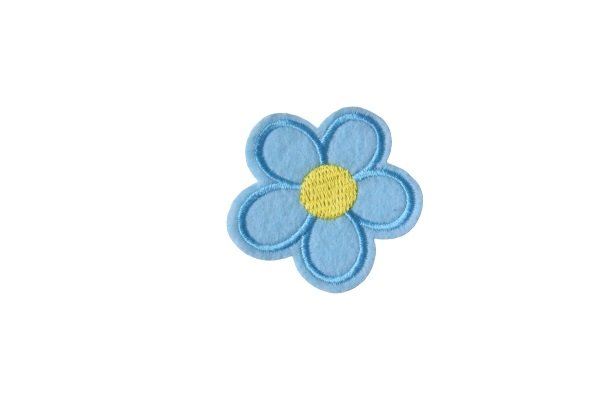 Naprasowanka w kształcie kwiatka w kolorze niebieskim TH352