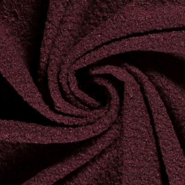 Tkanina płaszczowa bukle boucle w kolorze ciemnego wina 20057/019