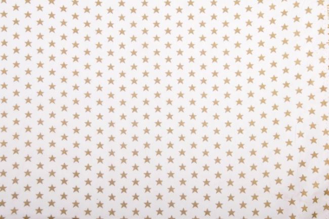 Świąteczna tkanina bawełniana kremowa z drobnymi gwiazdkami 12703/051
