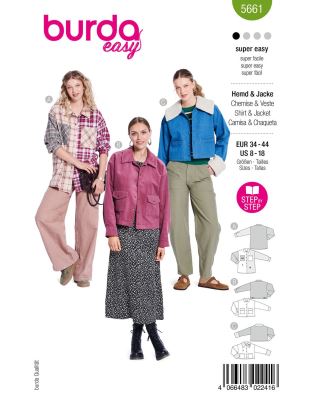 Krój kurtki damskiej rozmiar 34-44 5661