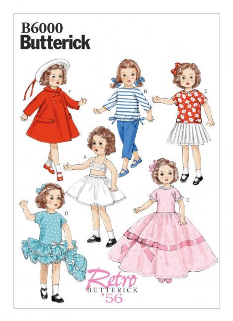Wykrój Butterick na odzież dla dziewczynek w stylu retro w roz. uniwersalnym B6000/OSZ