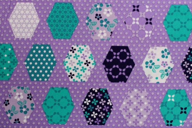 Bawełna fioletowa z patchworkiem 6511/043