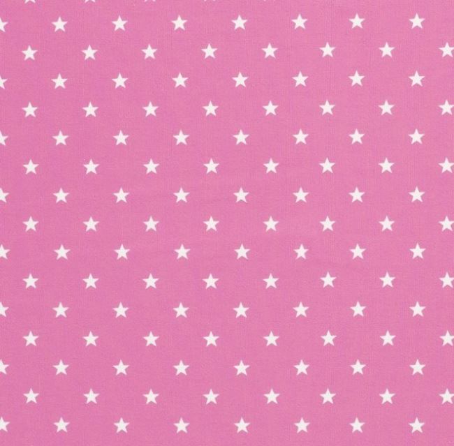 Dzianina bawełniana jasnoróżowa z nadrukiem gwiazdek 11811/012