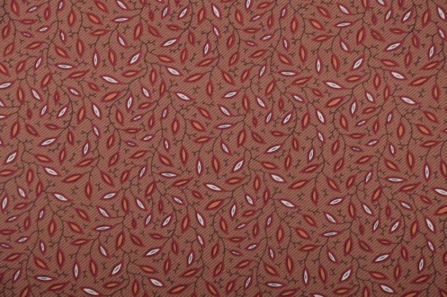Amerykańska bawełna na patchwork z kolekcji Spice it up brązowa w liście 38053-17