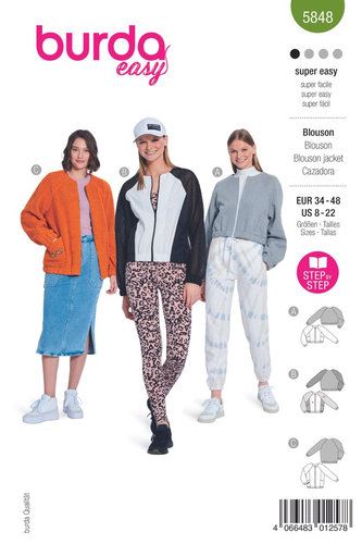 Krój kurtki damskiej rozmiar 34-48 5848