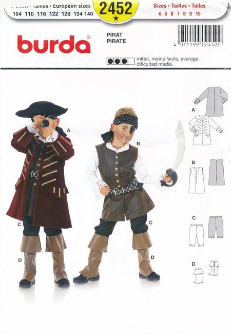 Wykrój na dziecięcy kostium pirata 2452