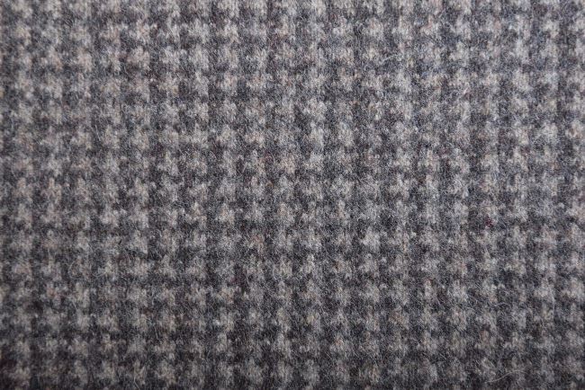 Tkanina płaszczowa wełniana w kolorze brązowym z motywem koguta NS-P-039