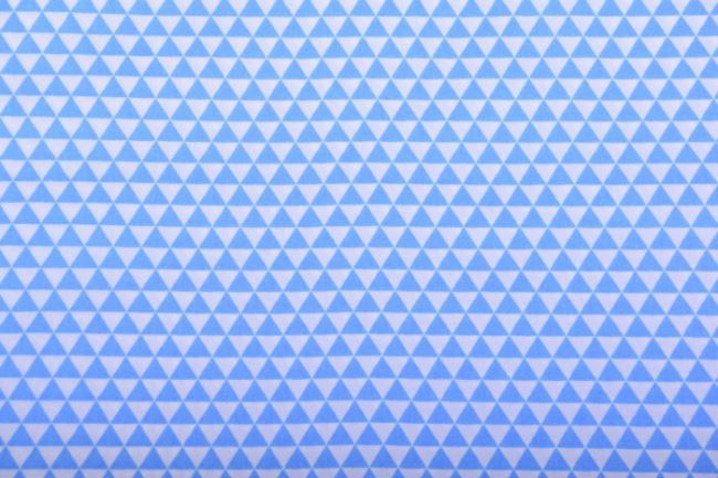 Bawełna w niebiesko-białe trójkąciki  KC0158-001