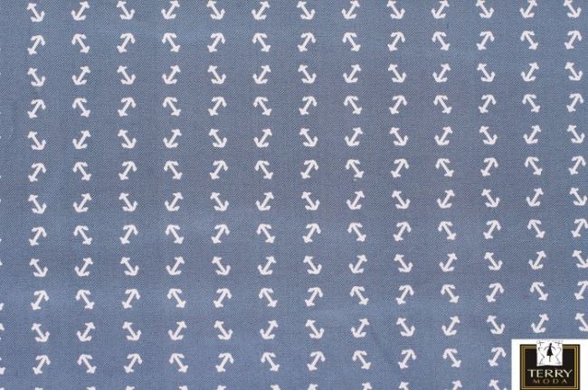 Dżins koszulowy jasno niebieski ze wzorem kotwiczek  6263/003