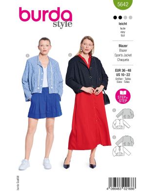 Krój kurtki damskiej w rozmiarze 36-48 5642