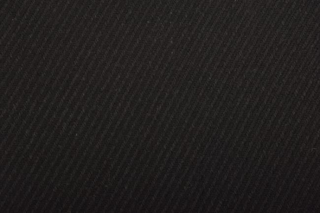 Tkanina płaszczowa czarna w skośne paski K300
