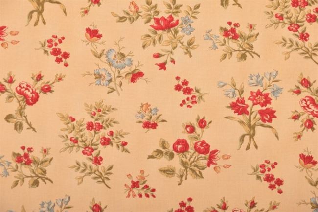 Amerykańska bawełna na patchwork z kolekcji Rosewood beżowa w kwiatki 44184-11
