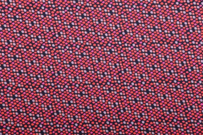 Dzianina bawełniana z drobnym czerwonym wzorem 12530/015