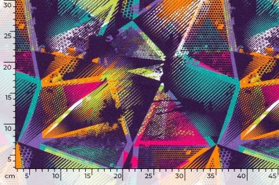 Dzianina dresowa z misiem z cyfrowym nadrukiem geometrycznych kształtów 20507/044 (3)