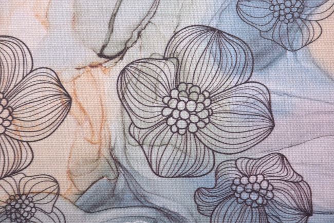 Tkanina dekoracyjna Half z cyfrowym nadrukiem kwiatowym K67525-230D