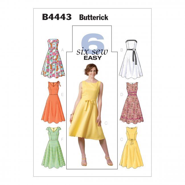 Wykrój Butterick na sukienki w roz.  46-52 B4443-FF