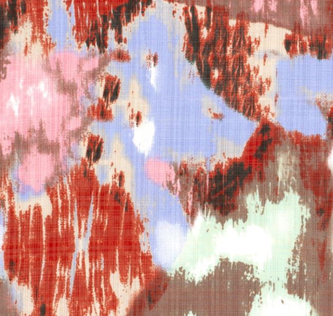 Tkanina bawełniana z wiskozą z abstrakcyjnym nadrukiem 17234/055