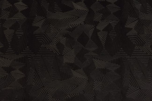 Skóra ekologiczna czarna z geometrycznym wzorem 12279/996