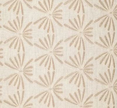 Tkanina wiskozowa z domieszką lnu w soczystym kolorze z kwiatowym haftem 22760/030