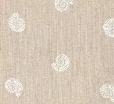 Tkanina wiskozowa z domieszką lnu w soczystym kolorze z nadrukiem muszli 22610/032