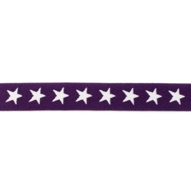 Sznurek do bielizny o szerokości 20 mm w kolorze fioletowym z motywem gwiazdek 177R-40623