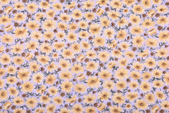 Amerykańska bawełna do patchworku liliowa z kwiatami 199PYOPM/06