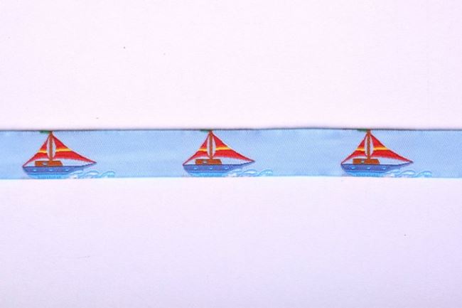 Ozdobna tasiemka jasnoniebieska w łódki 20073