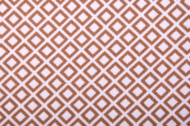Tkanina bawełniana koszulowa ze złotym geometrycznym wzorem 100661/209