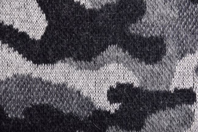 Dzianina swetrowa wełniana ze wzorem moro 94054/001