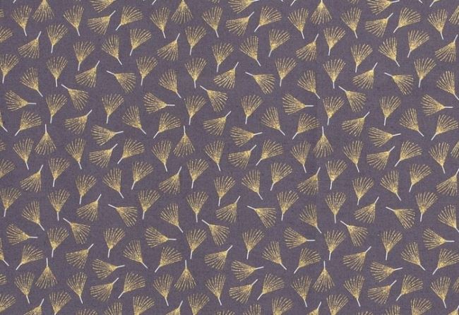 Tkanina bawełniana świąteczna z nadrukiem złotych jodełek 16706/061