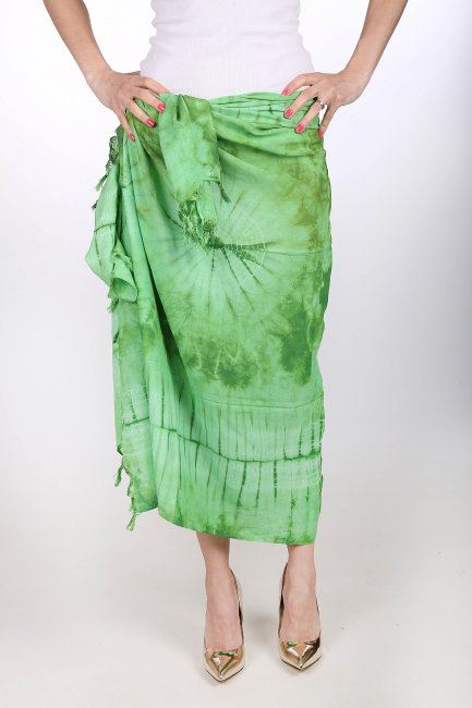 Pareo z batikowym wzorem w kolorze zielonym  PAERO2