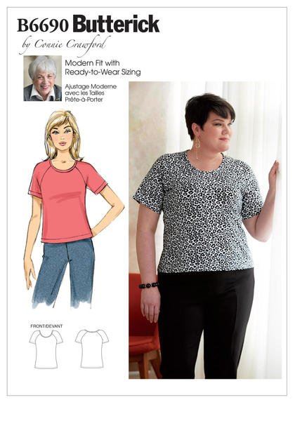 Wykrój Butterick na damskie bluzki w roz. XXL-6X B6690-WMN
