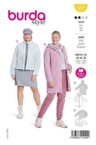 Wykrój na damskie kurtki i bluzy w rozmiarze oversize 44-54 5877