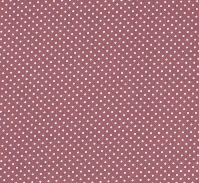 Tkanina bawełniana w kolorze starego różu w drobne kropki 05575/014