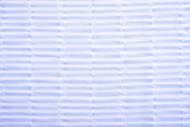 Tkanina bawełniana z poliestrem w niebiesko-białe paski 206197.0801