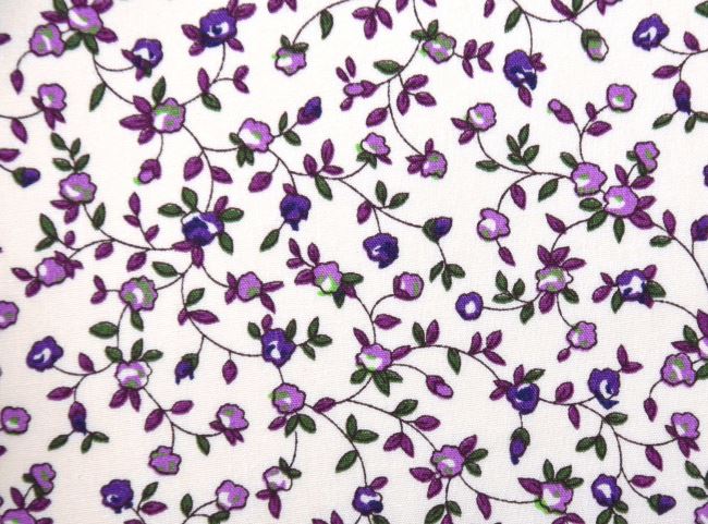 Tkanina bawełniana kremowa z nadrukiem drobnych kwiatków 13489/051