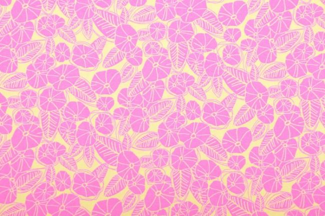 Amerykańska bawełna do patchworku z nadrukiem różowych kwiatów i liści 199PYOPM/24
