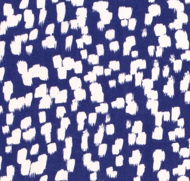 Tkanina wiskozowa niebieska z nadrukiem abstrakcyjnym 19047/005