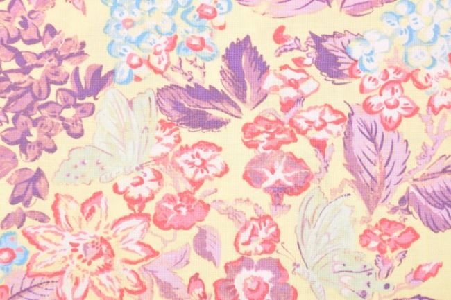 Amerykańska bawełna do patchworku żółta z kwiatami 199PYOPM/128