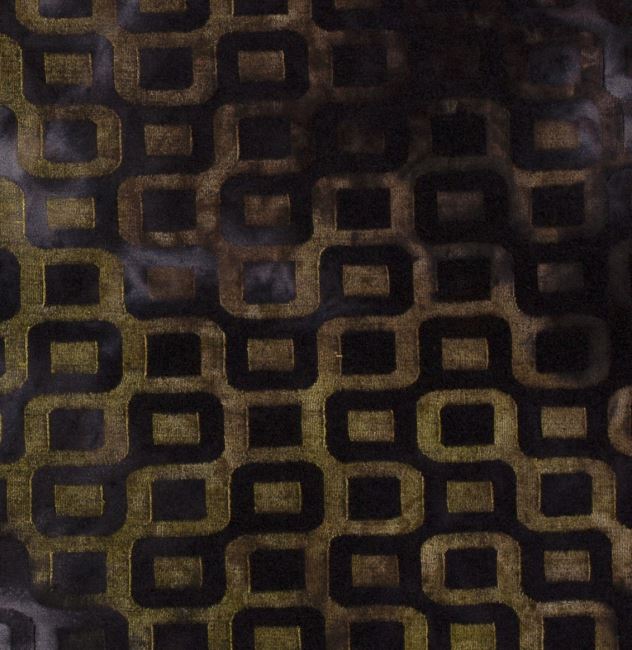 Dzianina wiskozowa z brązowym batikowym  nadrukiem geometrycznym 18017/069