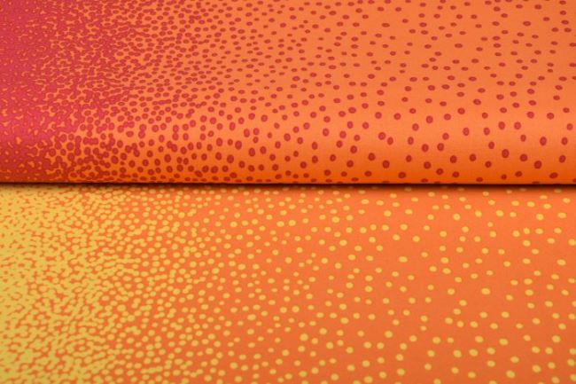 Amerykańska bawełna na patchwork z kolekcji Retro spring pomarańczowa w kropki PWJS089
