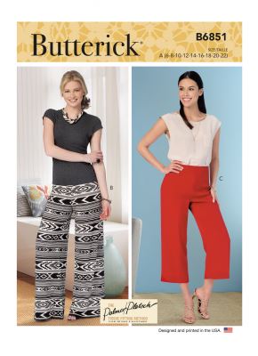 Wykrój Butterick na damskie spodnie w wielkości 32-48 B6851-A