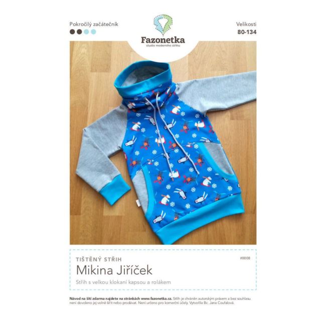 Wykrój Fazonetka na dziecięcą bluzę Jiricek w roz. 140-170 FA024
