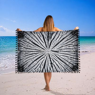 Pareo/sarong w kolorze szarym z nadrukiem batikowym BALI220