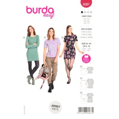 Wykrój tunikę i sukienki w roz. 34-44 6087