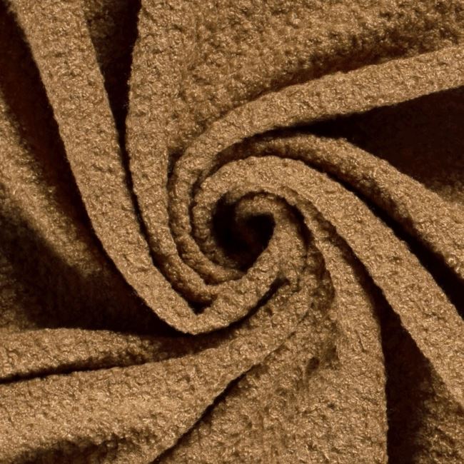 Boucle z tkaniny płaszczowej w kolorze karmelowym 20057/253