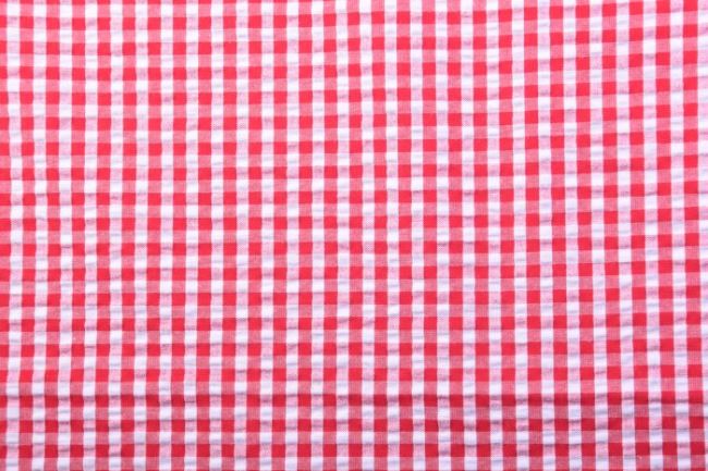 Kratka vichy gofrowana czerwono-biała 1005/015