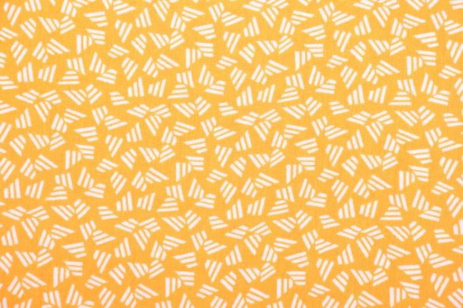 Tkanina wiskozowa żółta z geometrycznym wzorem 11434/034