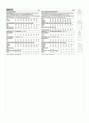 Krój maślany do damskiej sukienki retro w rozmiarze 32-40 B6870-A5 (1)