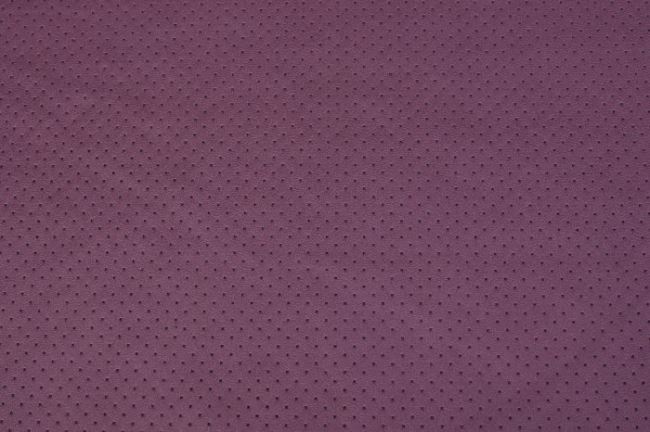 Zamsz elastyczny fioletowy z wyciętymi kropkami 05168/043